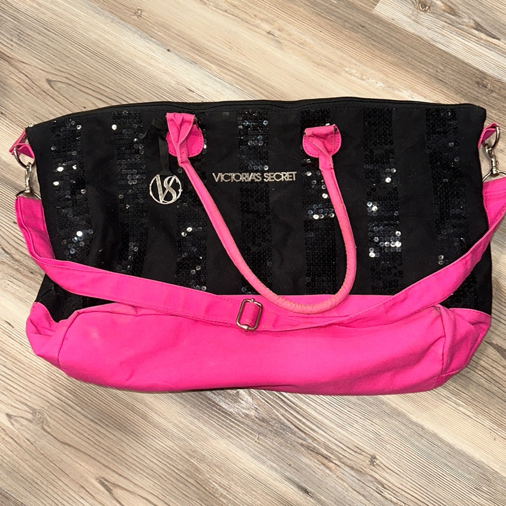 Victoria's Secret Sequin Embellished Getaway Overnight Travel Bag